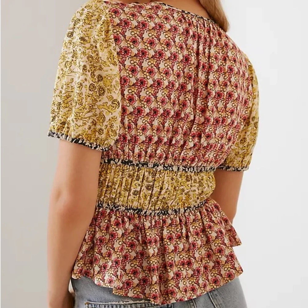 ✨ Anthropologie Tie Collar Blouse Sz M/L - Picture 4 of 6